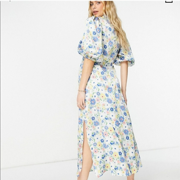 ASOS | HIGH NECK FLORAL MATERNITY DRESS Sz 6 - Picture 3 of 8